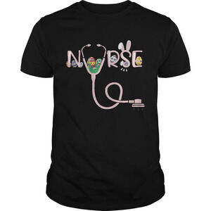 Stethoscope Nurse Tail Easter Bunny Colorful Eggs Shirt